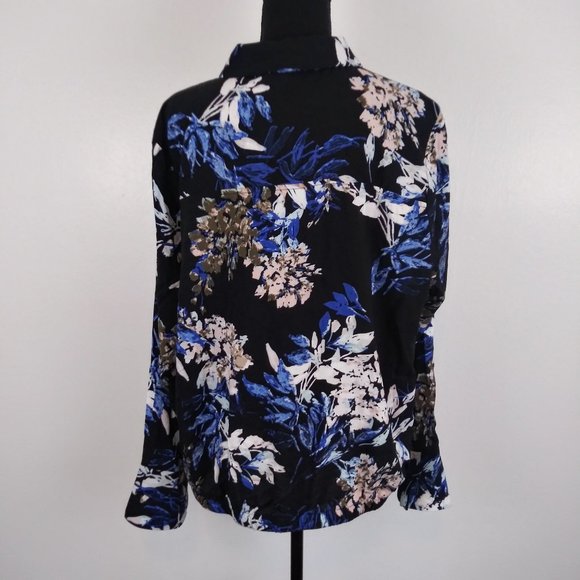 NWT Jennifer Lopez Floral Knot Twist Blouse Top - Picture 4 of 7